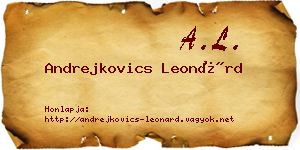 Andrejkovics Leonárd névjegykártya